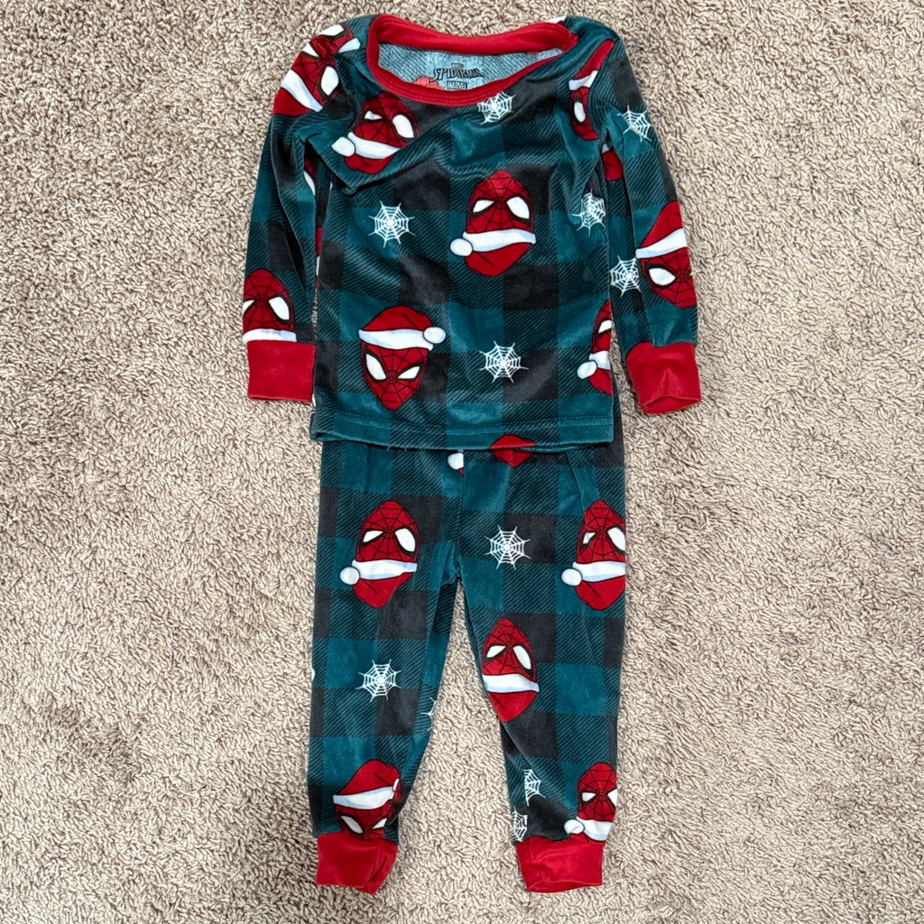 Marvel Spider-Man Holiday Super Soft Pajama Set - Red And Blue